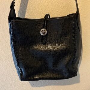 Brighton vintage Black Leather Bag / shoulder purse